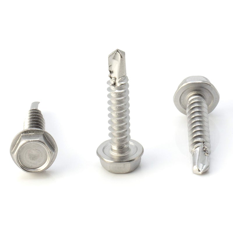 THE CIMPLE CO #10 Size, 1" Length (25mm) - Self Tapping/Drilling Screw - 410 Stainless Steel Screws - Long Wearing and Corrosion Hardy - Hex Washer Head - 100pcs - Image 5